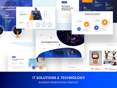 IT Solutions & Technology Presentation Template business powerpoint creative slide databases it company it solutions networking powerpoint template presentation presentation template software house startup technology typography