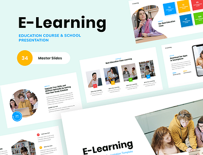 Learning - Education & School Presentation Template academic business powerpoint campus creative slide ecourse education knowledge learning online course powerpoint template presentation presentation template school