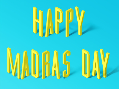 Madras Day blue font isometric madras madras day typography