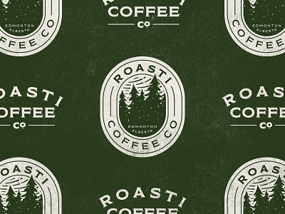 Roasti Pattern alberta badge bag beans brand canada coffee edmonton green trees yeg