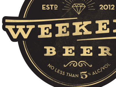 Weekend Beer! beer black circle curves design diamond gold label matchbook old typography vintage weekend