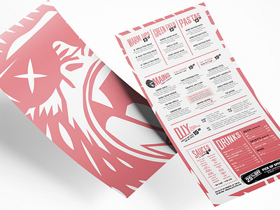 Pink Gorilla Menu alberta canada custom edmonton gorilla identity logo menu menu design pizza texture typography white