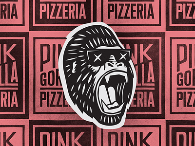 Pink Gorilla Pattern alberta edmonton gorilla identity logo pattern pink texture type typography vintage