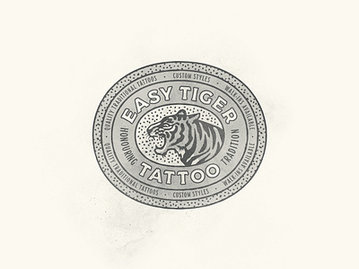 Easy Tiger Apparel alberta apparel black black white canada custom dots edmonton grey illustration tattoo texture tiger tshirt type vintage