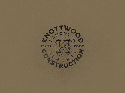 Knottwood Construction alberta black canada construction edmonton identity k logo texture vintage