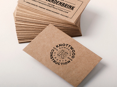 Knottwood Cards alberta business cards construction edmonton identity k kraft paper texture type vintage