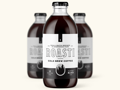 Roasti Cold Brew alberta black canada coffee cold brew edmonton packaging roast typography