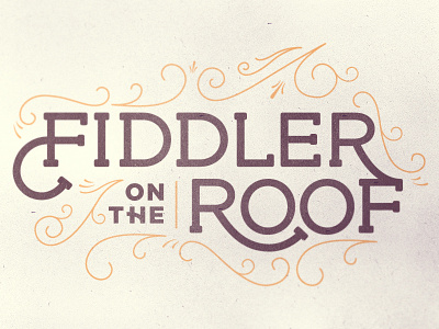 Fiddler brown custom design fiddler gotham performance play poster roof swoops texture theatre type yellow