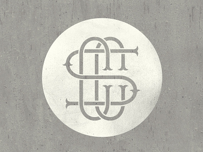 CCS Monogram circle concrete cream custom grey gritty grunge logo mark monogram serif texture