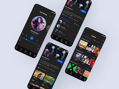 Music app dark mode music app ui