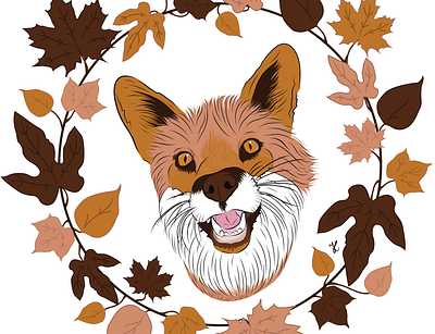 Mr Fox adobe adobe illustrator animal art animal illustration autumn autumn leaves design fox fox illustration foxy illustration