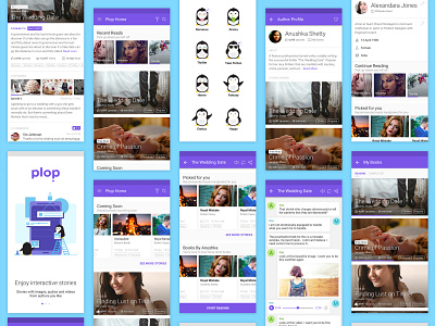 Plop Stories chat illustration interactive stories mobile app design mobile ui design mobile ux design penguin plop plop app plop stories typography ui ux design