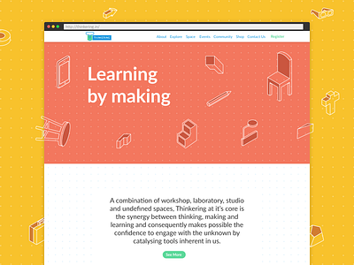 Thinkering education illustration reponsive design thinkering typography ui ux design uidesign ux design webdesign website concept website design