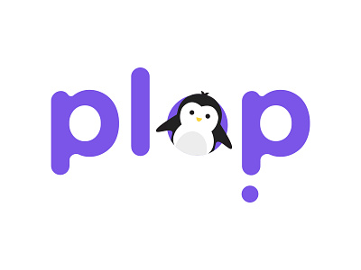 Plop Stories brand logo brand logo design branding circular illustration penguin penguin logo plop stories