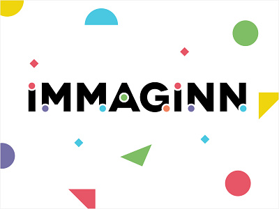 Immaginn app design brand logo branding branding design colours dots imagine platform polka shapes typography