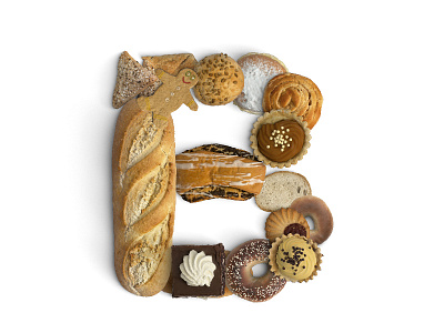 B for Bakery Items! 36daysoftype 36daysoftype b 36daysoftype05 artdaily bakeryitems handmadetype thedesigntip typography