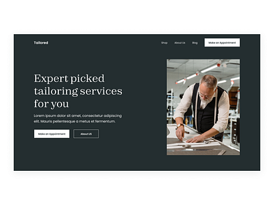 Tailor Website Header design ui