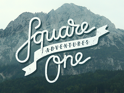 SQUARE ONE Adventures logo print hipster lettering logo print script square one typography