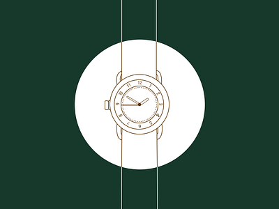 Watch art branding clock design green illustration lineart lines logo minimal watch wristwatch