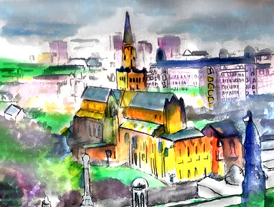 Glasgow Cathedral sketch by Brian McGuffie brian mcguffie creativeagency g3creative glasgow glasgow cathedral sketch