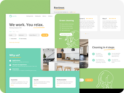 Landing for a cleaning company design landing ui ux web design