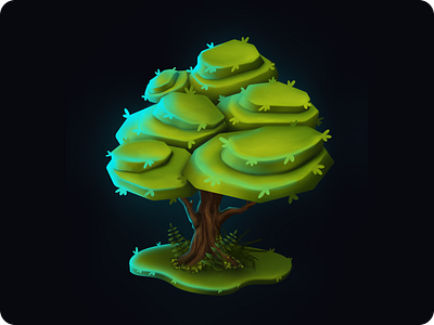 Tree in 3D style graphic design