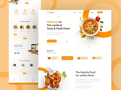 food delivery web landing page ui design