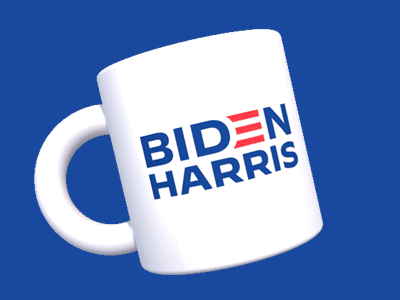 Biden Harris Coffee Mug 3d animation biden harris campaign cinema 4d coffee gif joe biden kamala harris mug mugs political design politics
