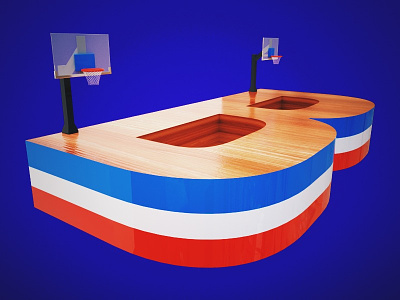 Basketball 36 days of type 36daysoftype 3d basketball basketball court c4d cinema 4d redshift render