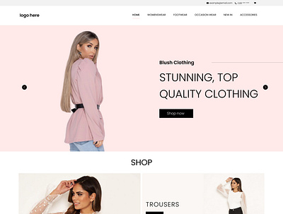 Ladies Boutique E-commerce website slider branding design designer illustration web
