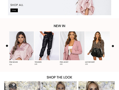 New in - shop section - Ladies Boutique website