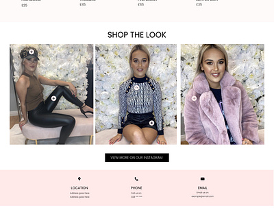 Shop the look - ladies boutique website