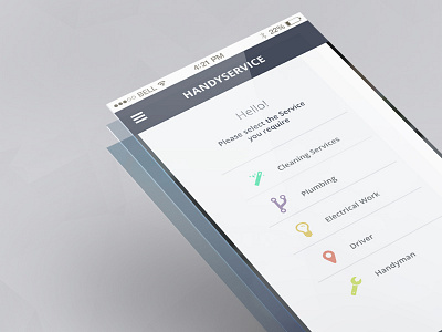 Landing Screen minimal mobile web services ui ux