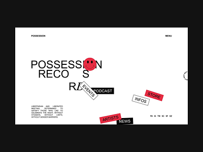 Possession Records 💥 acid animation animations clean homepage interaction scroll techno typography ui ux