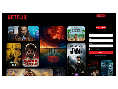 Netflix Landing Page 003 adobe xd app dailyui design icon logo minimal typography ui ux web