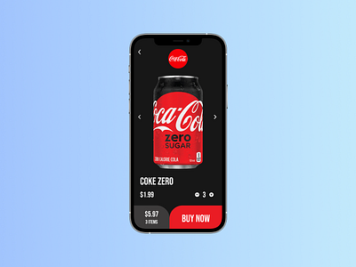 Coka-Cola App UI Design adobe xd amoled asthetic black branding clean coke dailyui design figma minimal shop ui ux