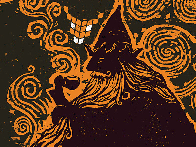 Hippa-illustration beer character design digital color engraving illustration ink