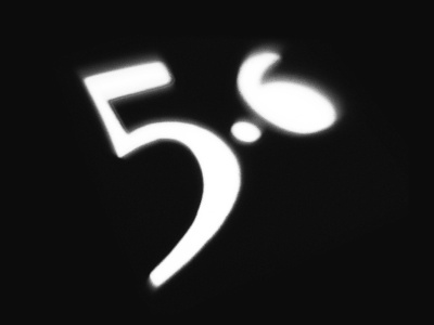 5.6 black and white experimental logo numbers typography