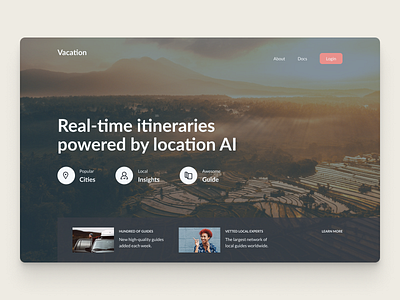 Vacation App Landing Page