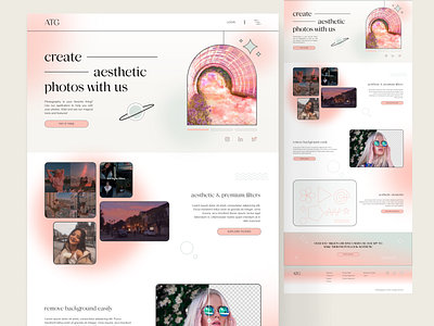 Photo Editor Landing Page aesthetic clean homepage landing page minimal mockup photo editing photo editor ui ux web design website website design