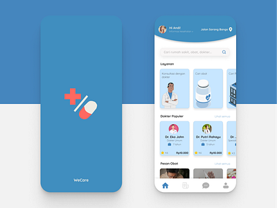 WeCare - Health App application apps clean design health health app medical medicine mobile mobile app ui ux
