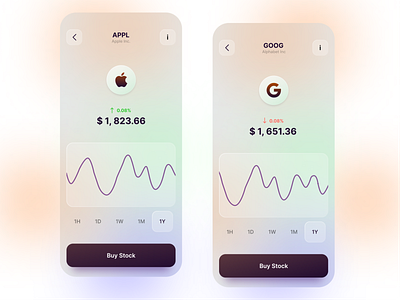 Glassmorphism Stock Mobile App