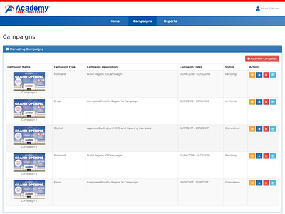 Academy Campaigns Admin Portal