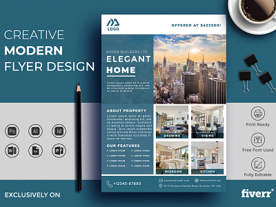 Real Estate Flyer Design banner brand branding brochure business business card company corporate cover design flyer graphic design illustration logo marketing motion graphics packaging poster print rackcard