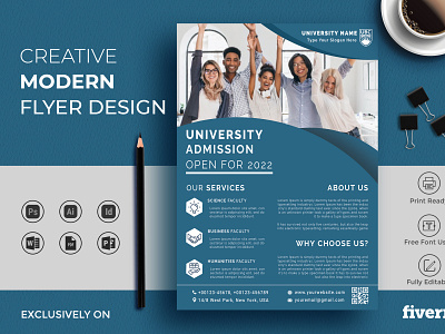 University Admission Flyer Design banner brand branding brochure business business card college compay corporate design flyer graphic design illustration logo marketing motion graphics poster print school university