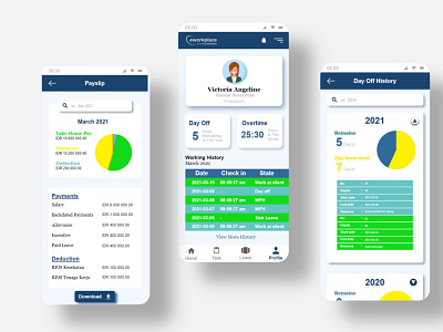 E-workplace, employee working app app design ui ux