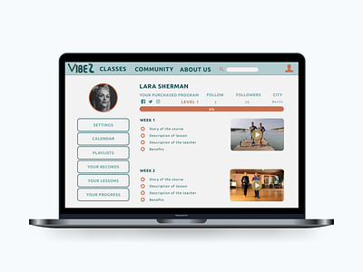 Vibez Online Dance Academy design online magazine ui ui designer uidesign user experience user experience design user experience prototype user interface design userinterface