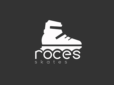 Roces skates 2d branding logodesign minimalist logo rollerskates vector white