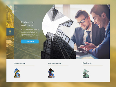 Knight Corporate Website side nav web design