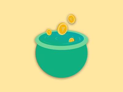 Money Pot Icon branding coin design illustration logo money money pot vector
